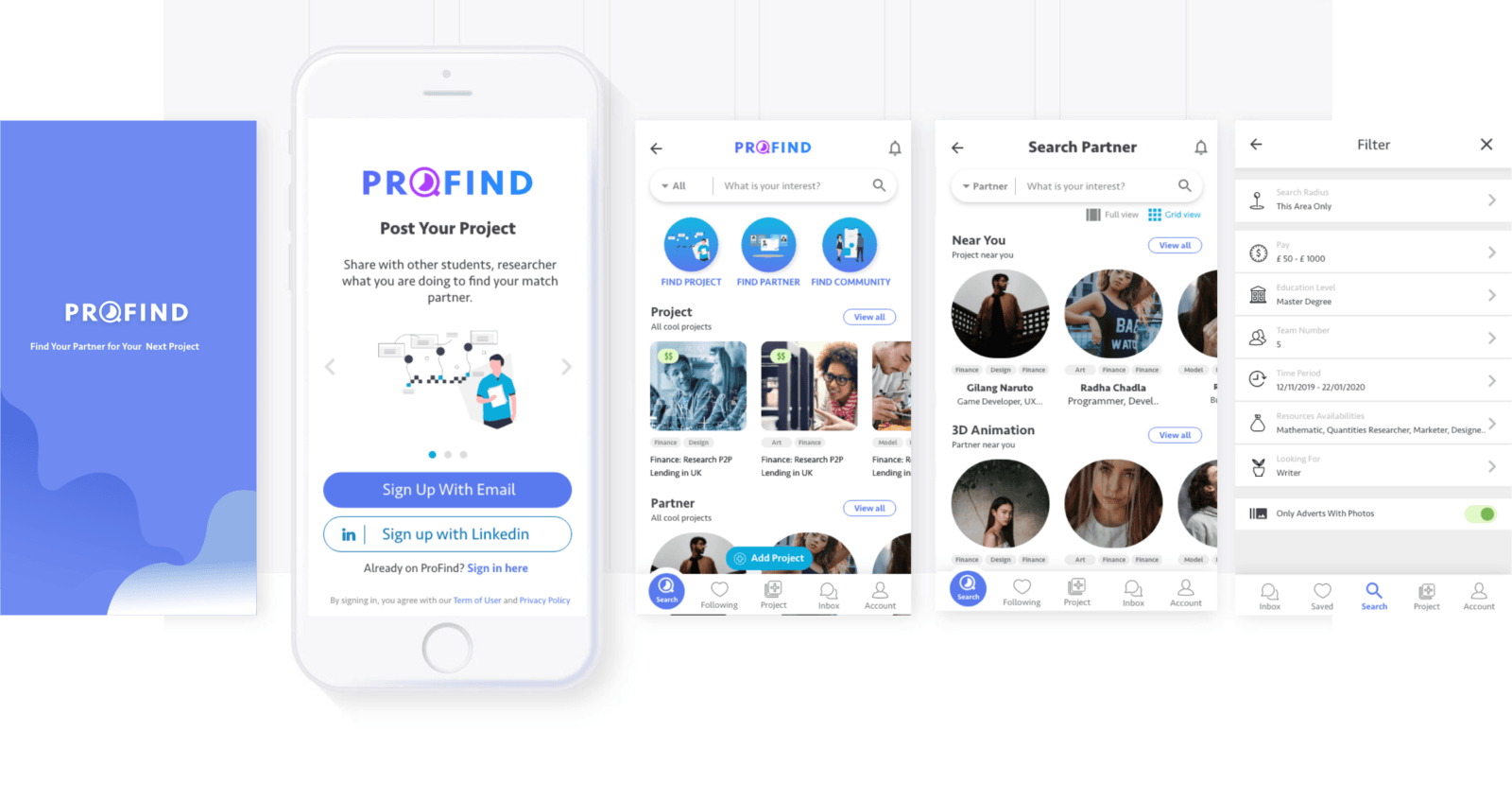 PROFIND - Social Network App Design